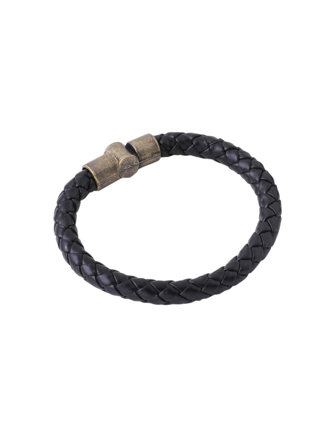 NVR Men's Black Leather Bracelet | Grocsy
