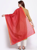 Myshka Women's Beautiful Red Cotton Silk Printed Casual Traditional Dupatta | Grocsy