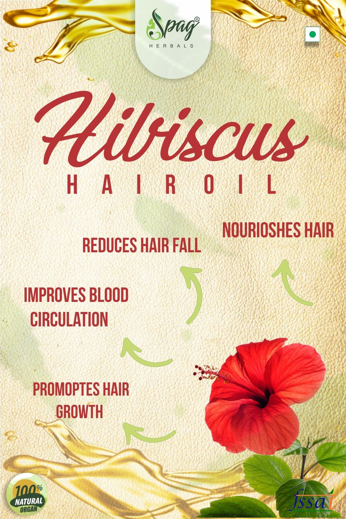 Spag Herbals Hibiscus Herbal Hair Oil | Grocsy