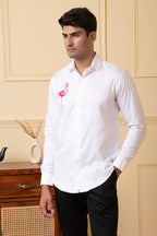 Swan Embroidery Shirt by Hilo Design | Grocsy