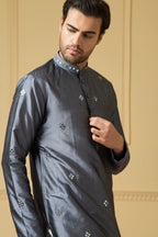 Cobalt Blue Mirror Kurta by Hilo Design | Grocsy