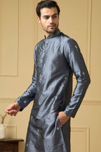 Cobalt Blue Mirror Kurta by Hilo Design | Grocsy