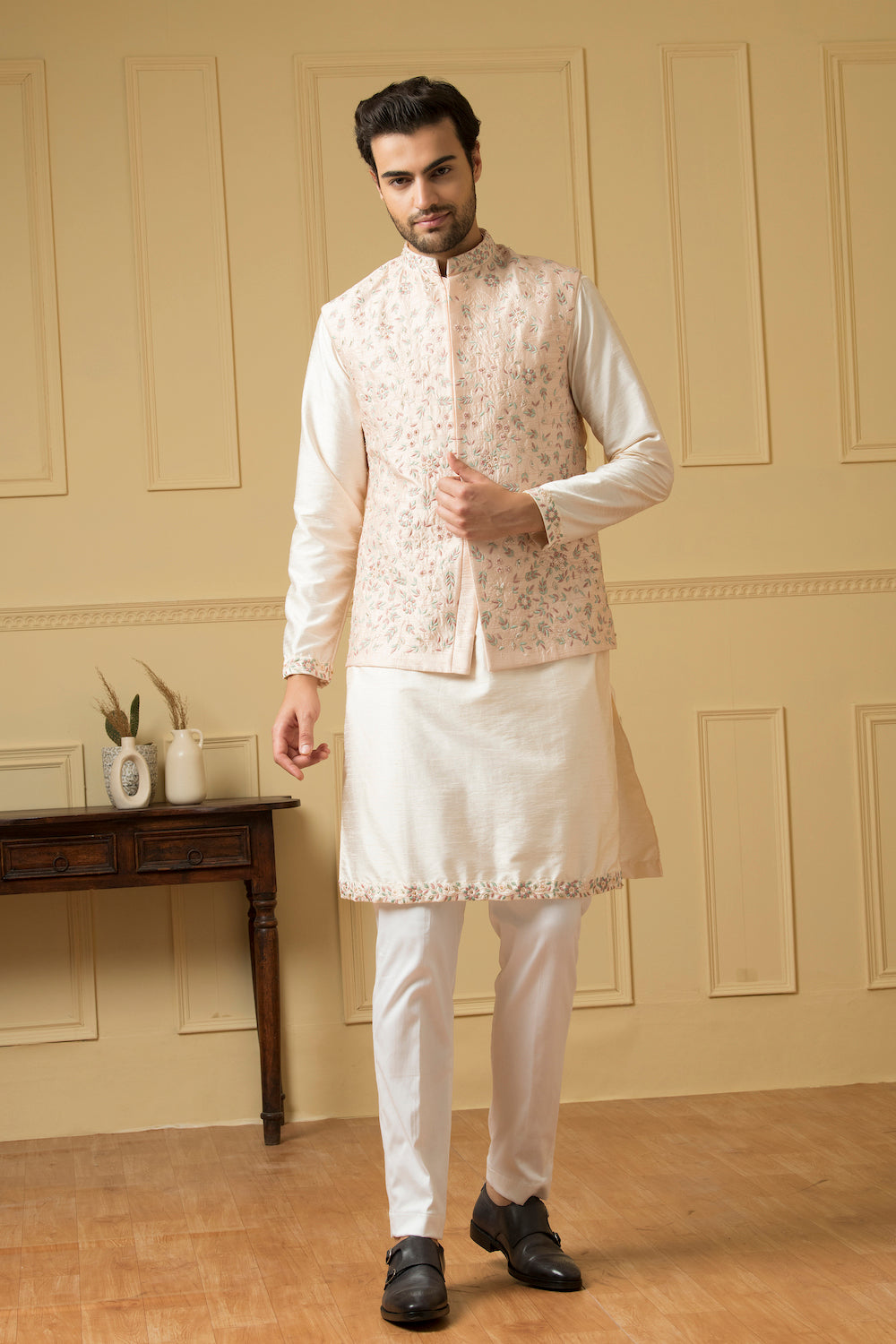 Fiori Designer Men's Nehru jacket by Hilo Design | Grocsy