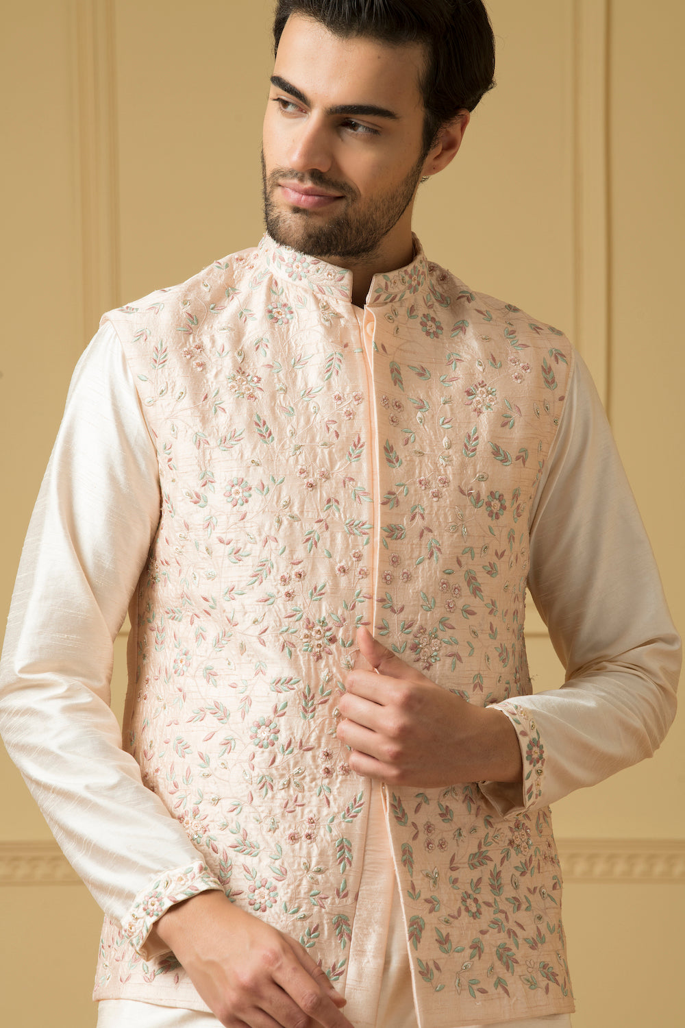 Fiori Designer Men's Nehru jacket by Hilo Design | Grocsy