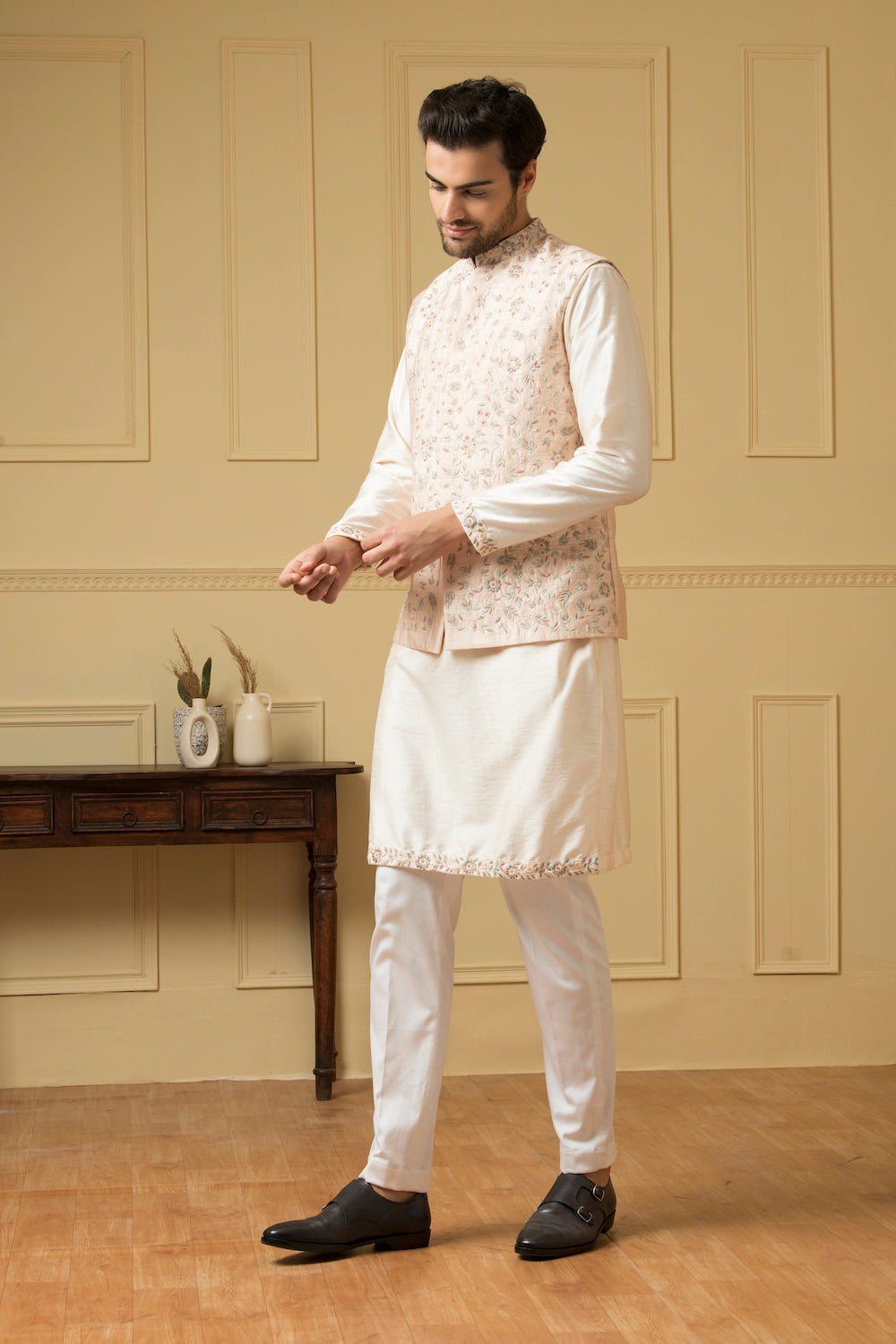 Fiori Designer Men's Nehru jacket by Hilo Design | Grocsy