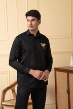 Origami Bird Shaped Embroidery Shirt by Hilo Design | Grocsy