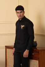 Origami Bird Shaped Embroidery Shirt by Hilo Design | Grocsy