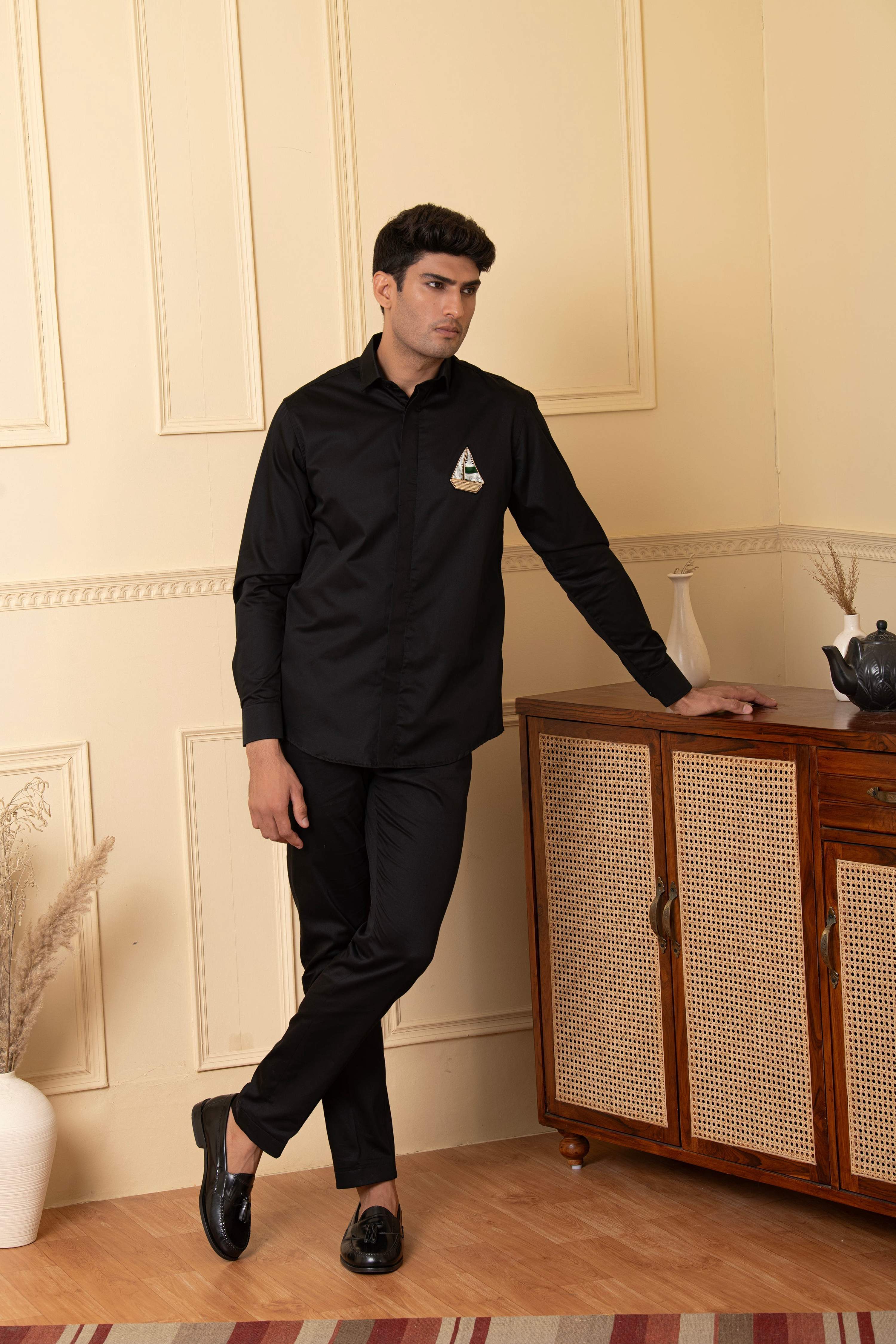 Boat Embroidery Shirt by Hilo Design | Grocsy