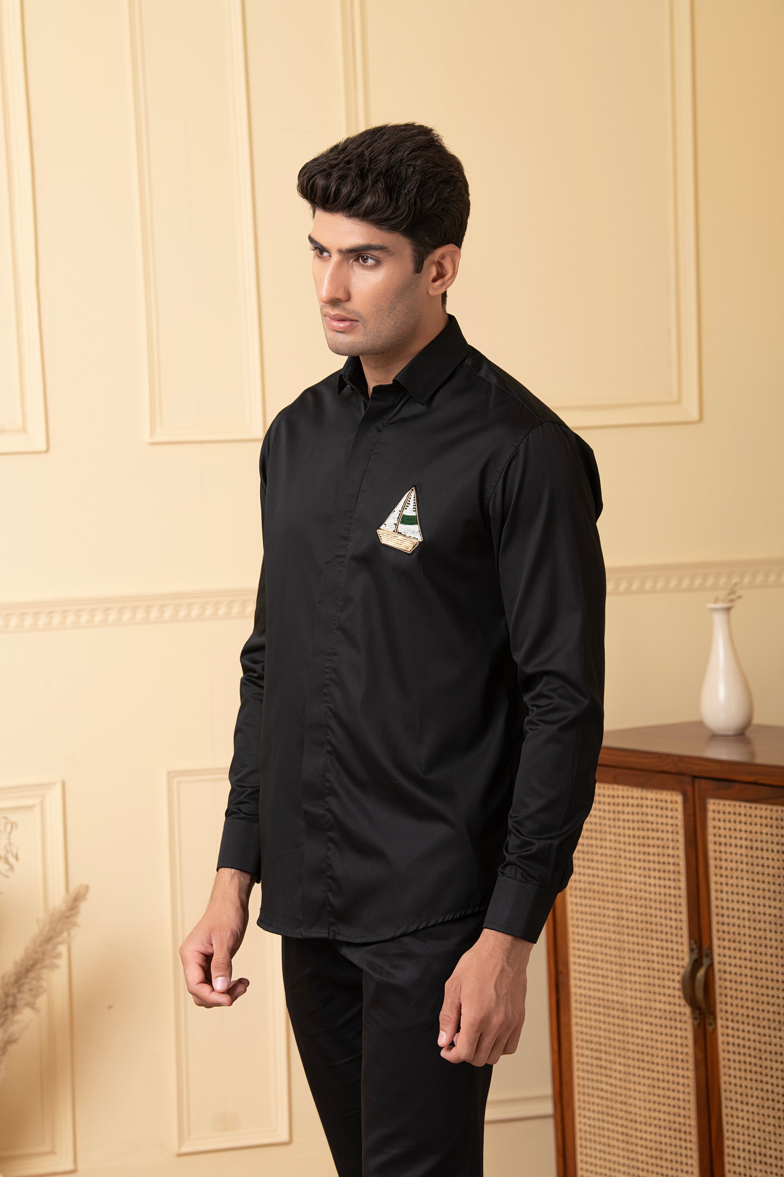 Boat Embroidery Shirt by Hilo Design | Grocsy