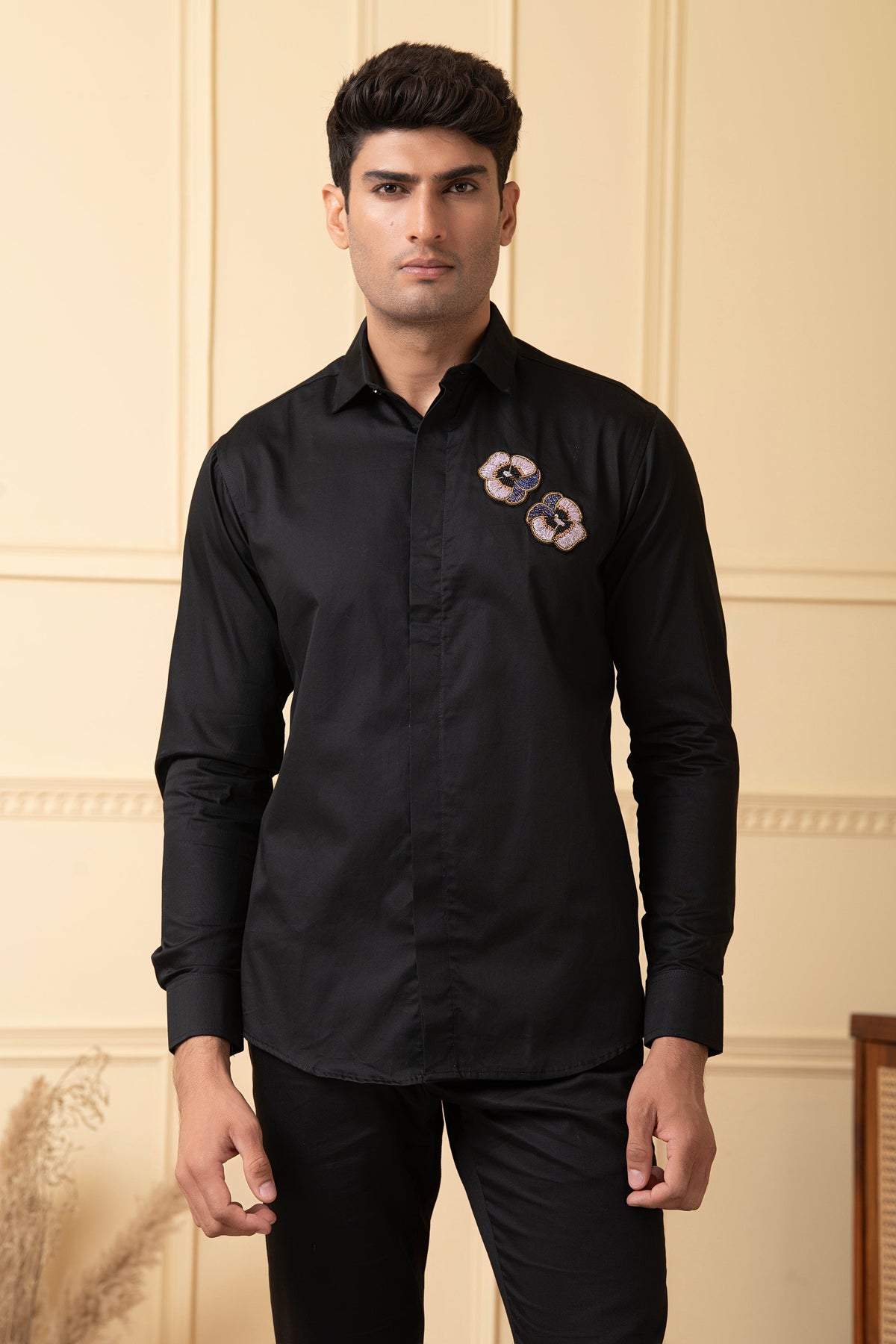 Flower Buds Embroidery Shirt by Hilo Design | Grocsy