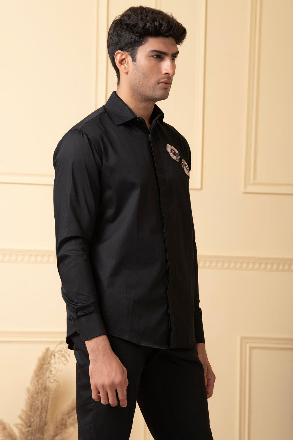 Flower Buds Embroidery Shirt by Hilo Design | Grocsy