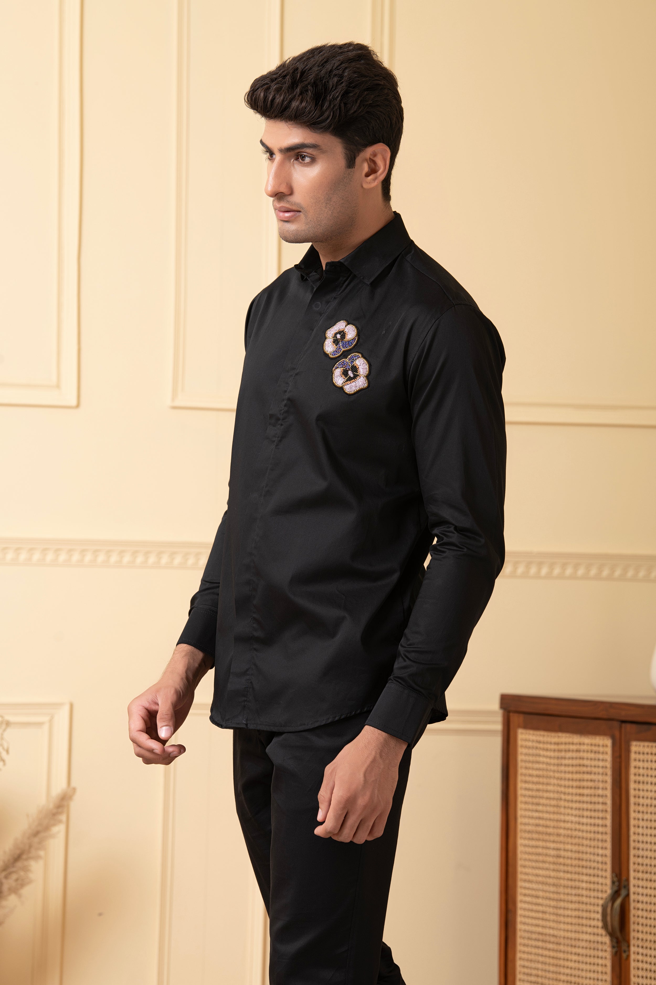 Flower Buds Embroidery Shirt by Hilo Design | Grocsy
