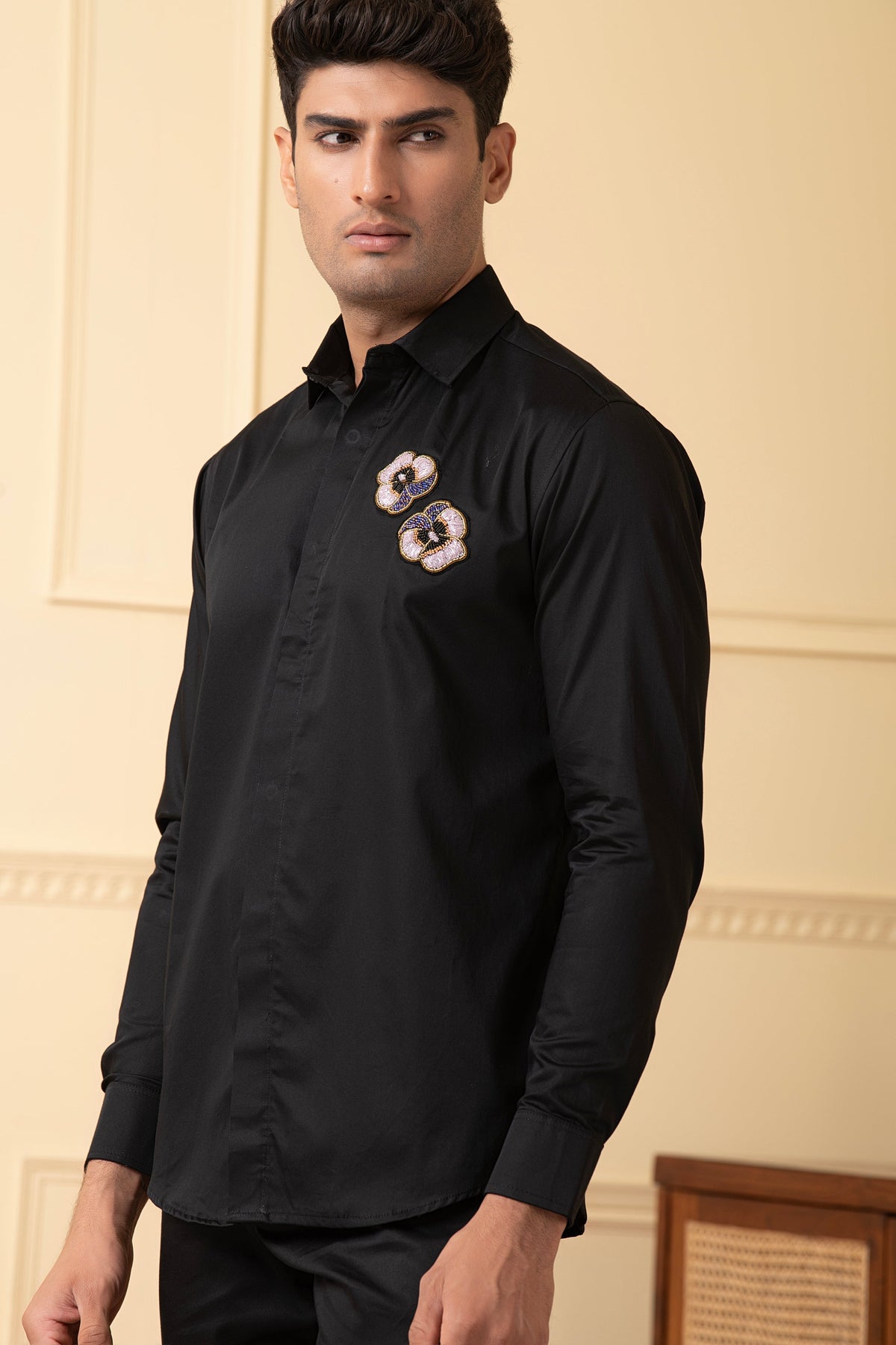 Flower Buds Embroidery Shirt by Hilo Design | Grocsy