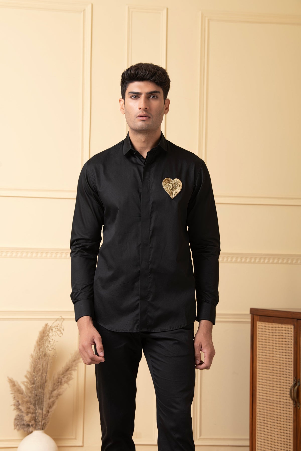 Heart Shaped Patch Shirt by Hilo Design | Grocsy