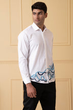 Cloud Lines Thread Embroidery Shirt by Hilo Design | Grocsy