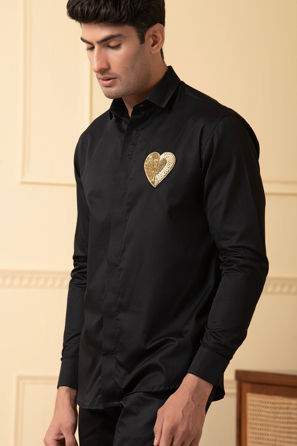 Heart Shaped Patch Shirt by Hilo Design | Grocsy