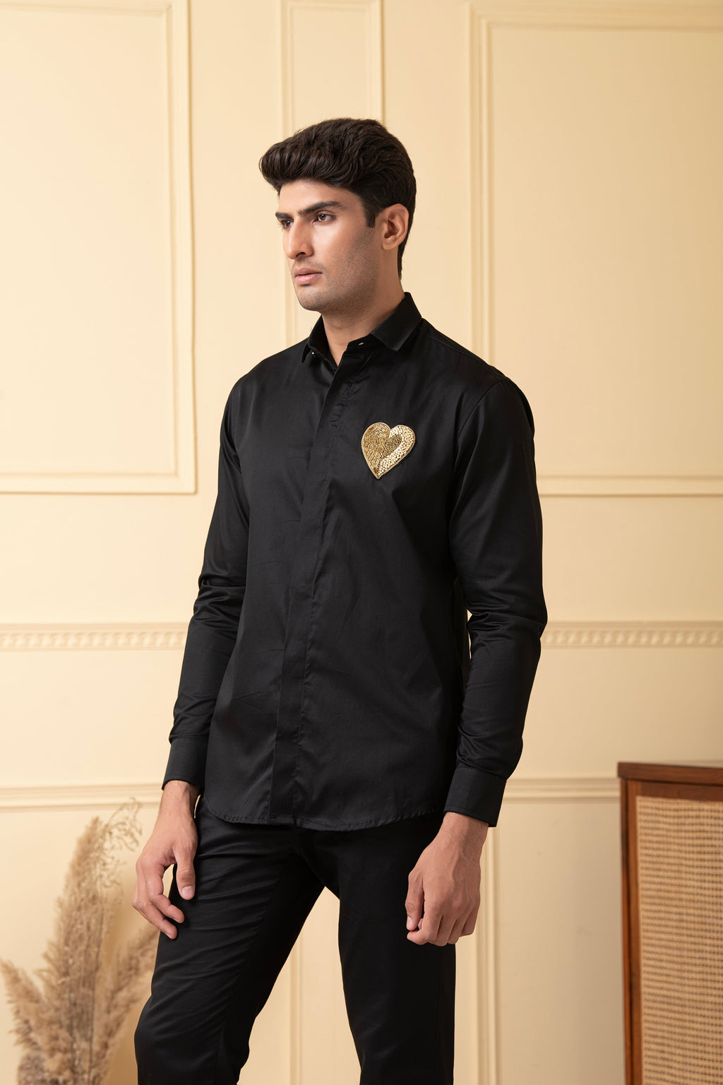 Heart Shaped Patch Shirt by Hilo Design | Grocsy