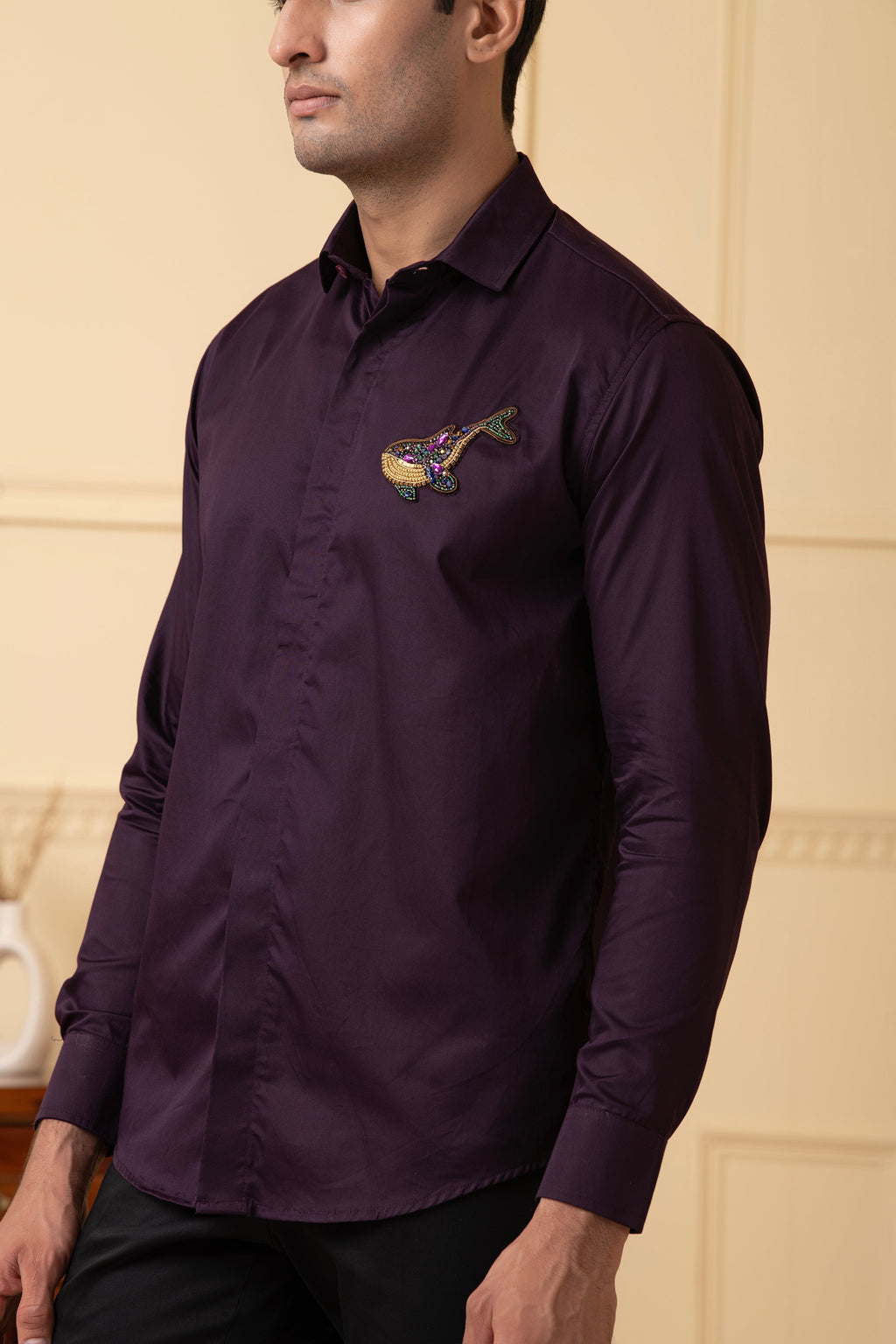 Whale Embroidery Shirt by Hilo Design | Grocsy