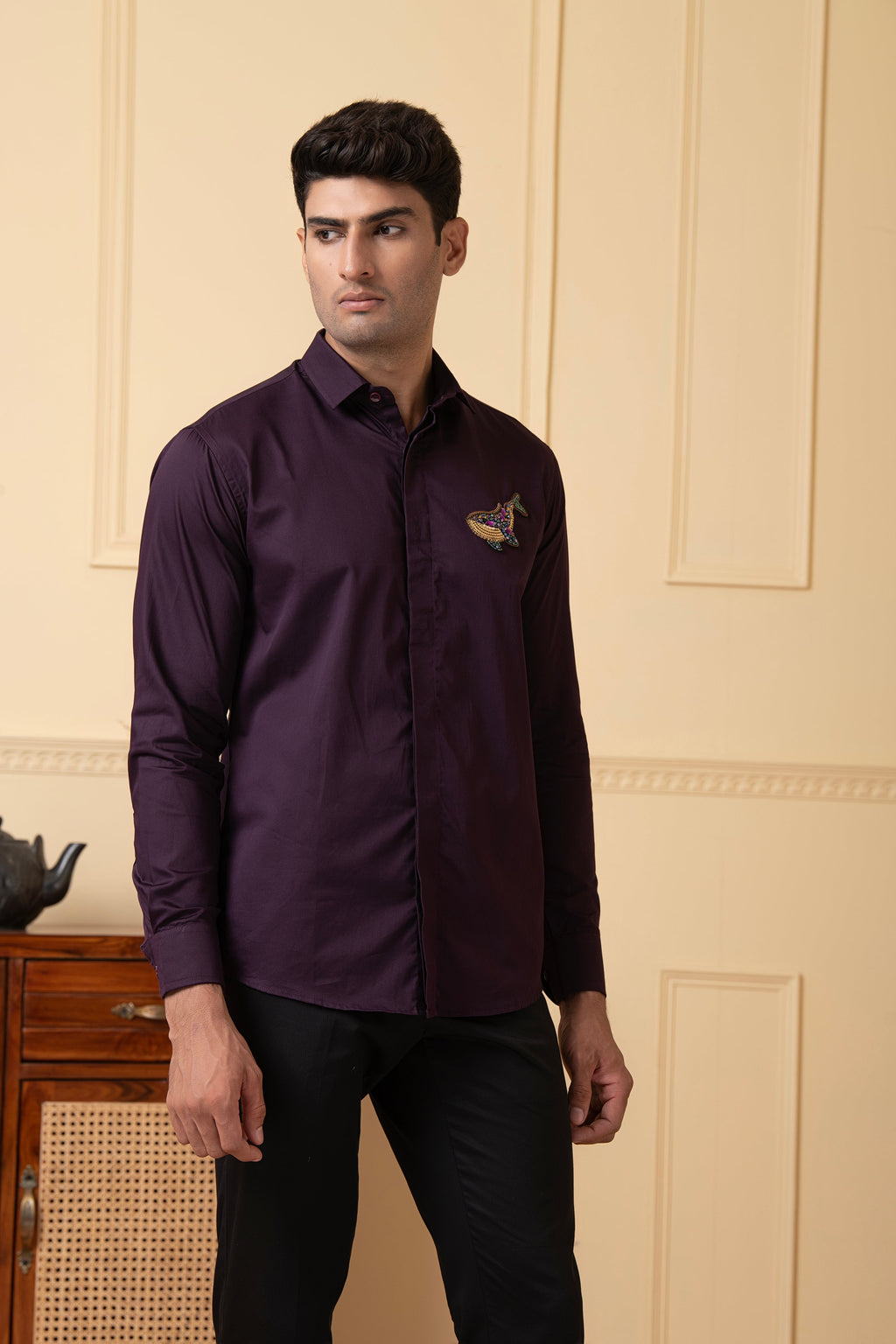 Whale Embroidery Shirt by Hilo Design | Grocsy