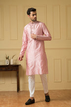 Pink Mirror Kurta by Hilo Design | Grocsy