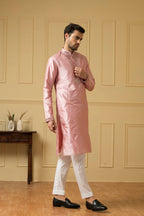 Pink Mirror Kurta by Hilo Design | Grocsy