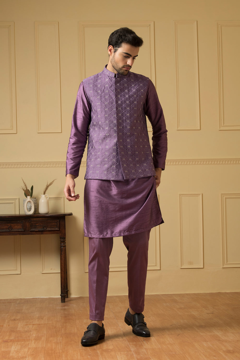 Sombra Designer Men's Nehru Jacket by Hilo Design | Grocsy