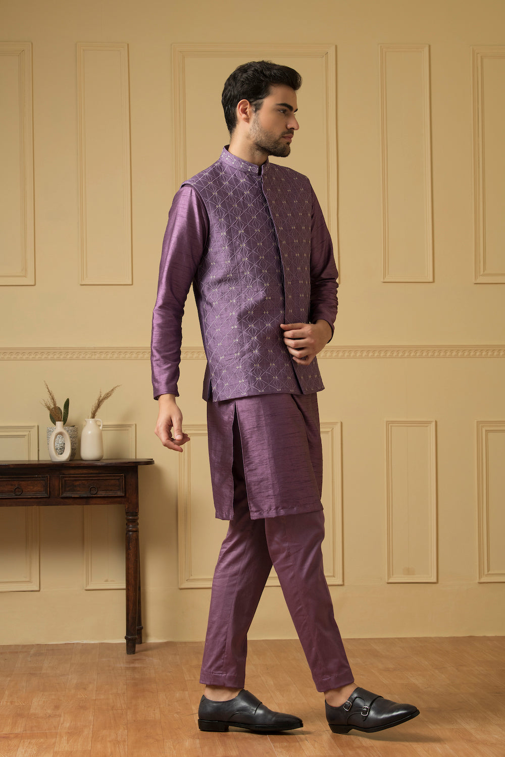 Sombra Designer Men's Nehru Jacket by Hilo Design | Grocsy
