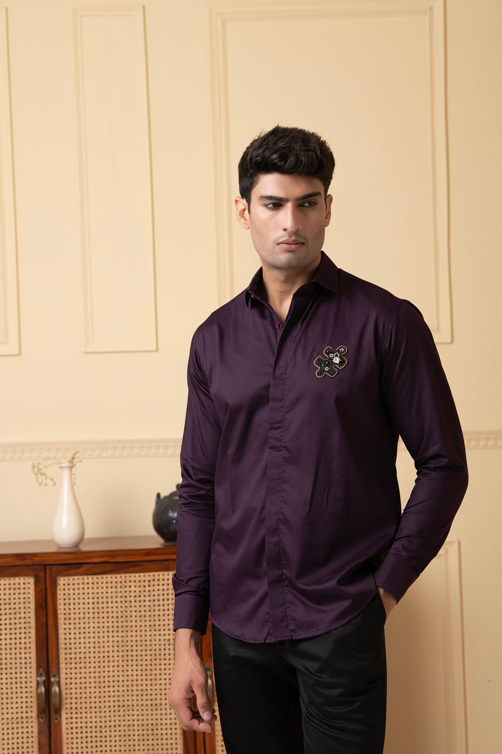 Fierce Panther Embroidered Shirt by Hilo Design | Grocsy