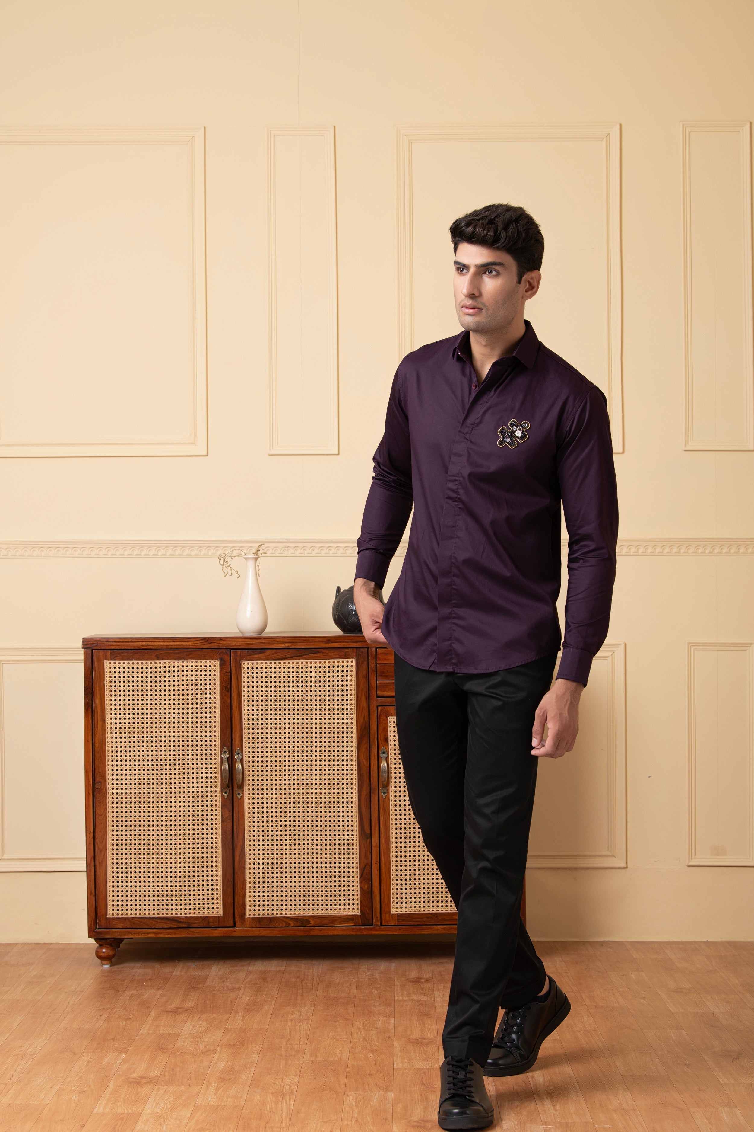 Fierce Panther Embroidered Shirt by Hilo Design | Grocsy