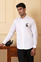 Rabbit Embroidery Shirt by Hilo Design | Grocsy