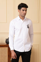 Rabbit Embroidery Shirt by Hilo Design | Grocsy