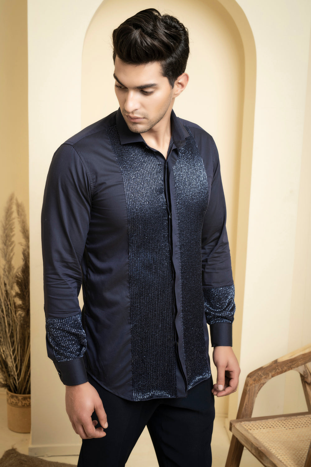 Metallic Designer Men's Shirt by Hilo Design | Grocsy