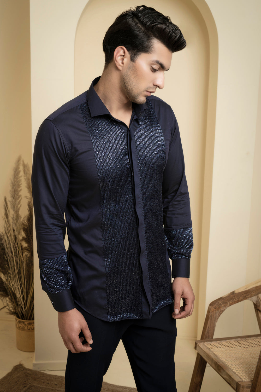 Metallic Designer Men's Shirt by Hilo Design | Grocsy