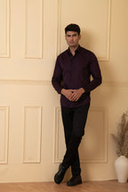 Solid Purple Plain Shirt by Hilo Design | Grocsy