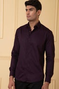 Solid Purple Plain Shirt by Hilo Design | Grocsy