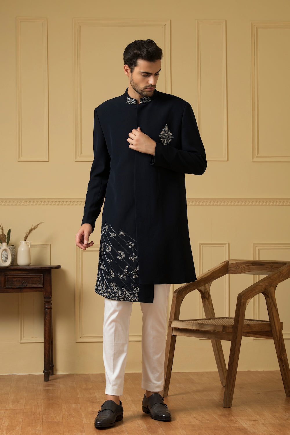 Cielo Designer Men's indo western by Hilo Design | Grocsy