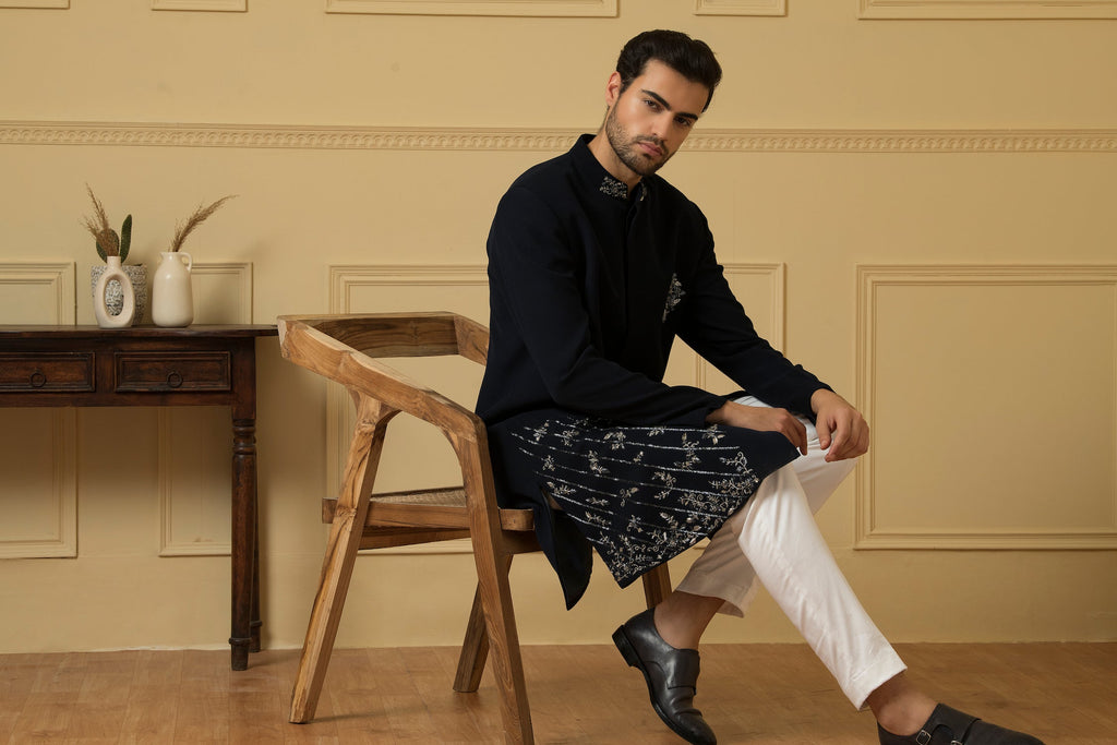 Cielo Designer Men's indo western by Hilo Design | Grocsy
