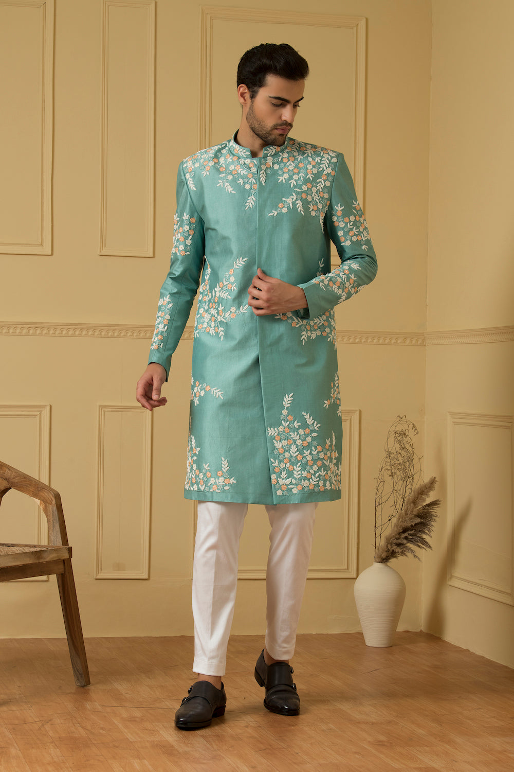 Marino Designer Men's Sherwani by Hilo Design | Grocsy