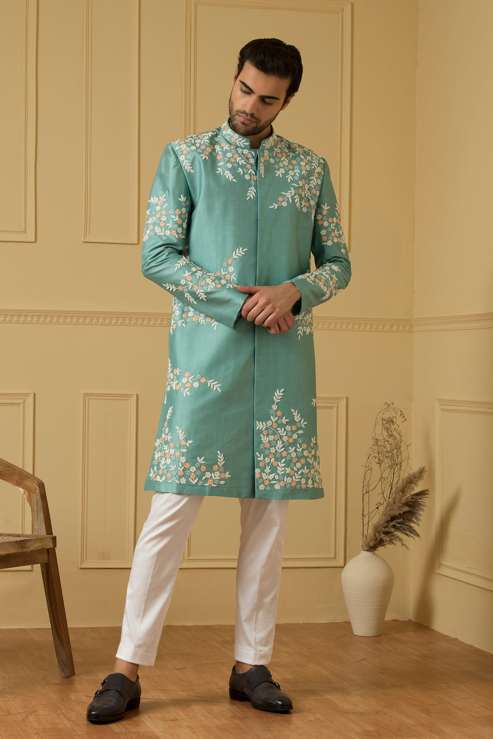 Marino Designer Men's Sherwani by Hilo Design | Grocsy