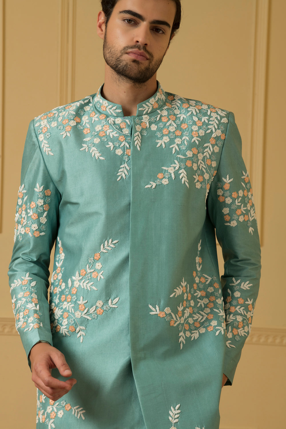 Marino Designer Men's Sherwani by Hilo Design | Grocsy