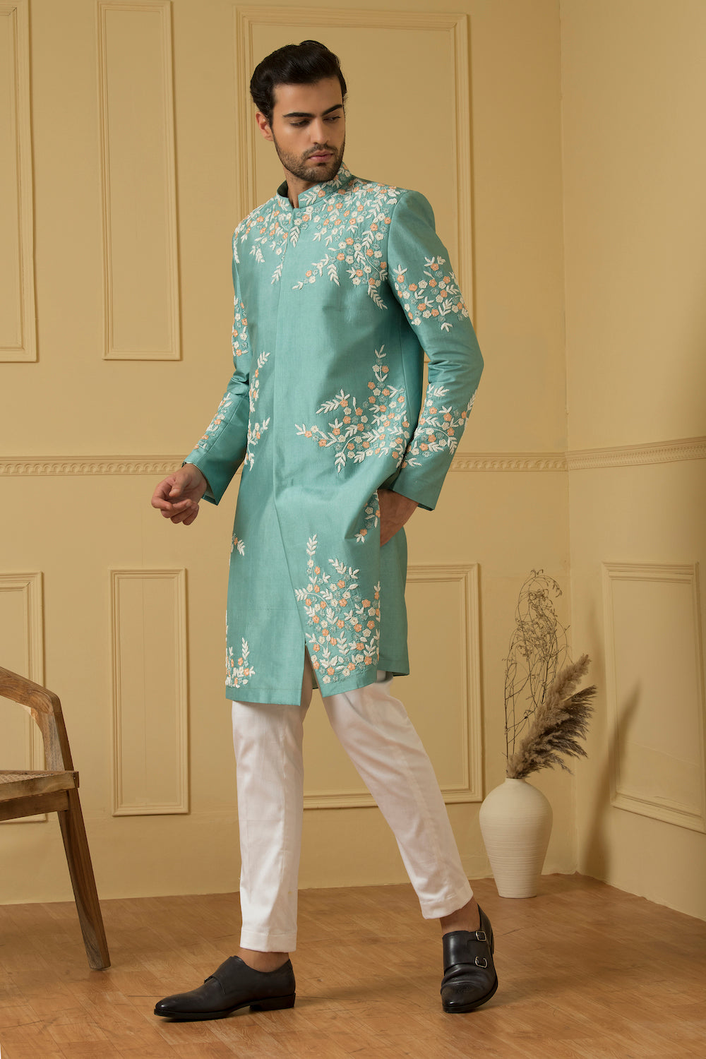 Marino Designer Men's Sherwani by Hilo Design | Grocsy