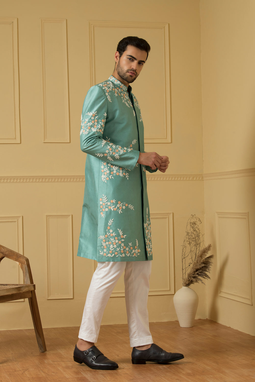 Marino Designer Men's Sherwani by Hilo Design | Grocsy