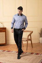Grey Shirt With Black Patch Below The Pocket, And Black Collar by Hilo Design | Grocsy