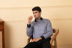 Grey Shirt With Black Patch Below The Pocket, And Black Collar by Hilo Design | Grocsy