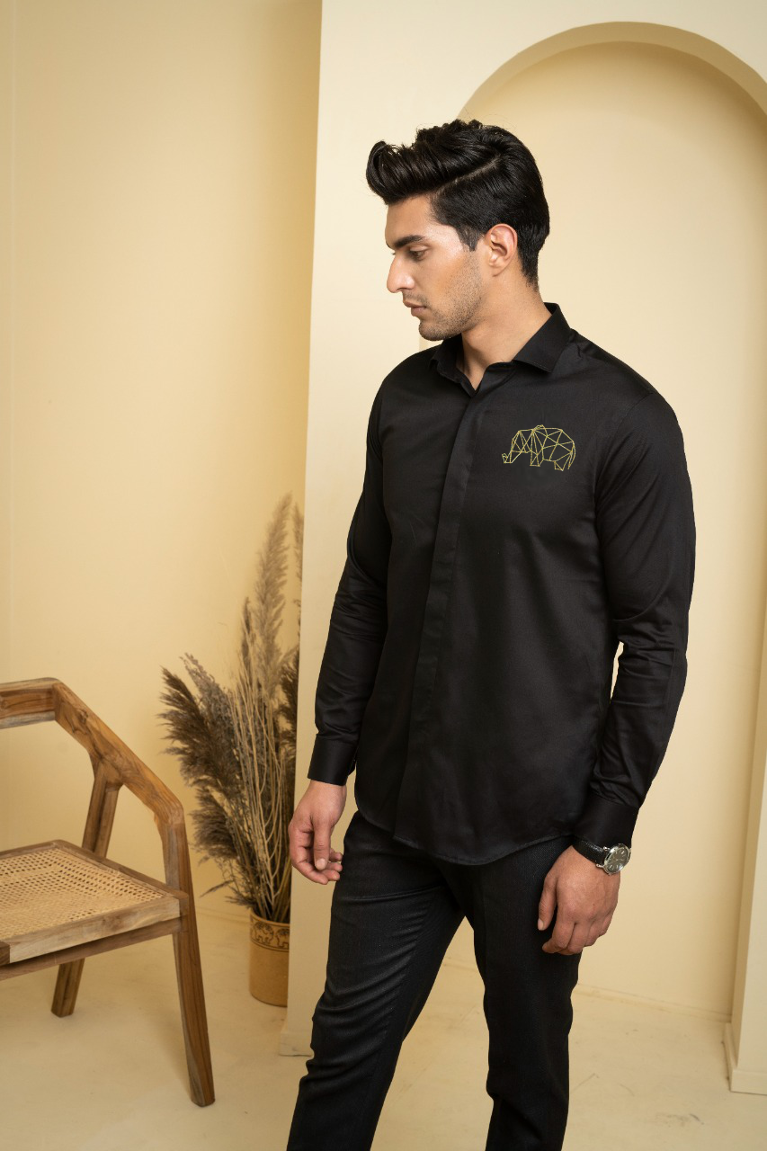 Perto Elephant Designer Men's Shirt by Hilo Design | Grocsy
