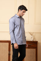 Solid Grey Plain Shirt by Hilo Design | Grocsy