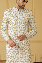 Verde Designer Men's Sherwani by Hilo Design | Grocsy