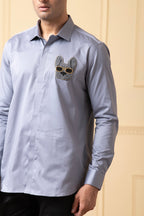 Puppy Face Embroidery Shirt by Hilo Design | Grocsy