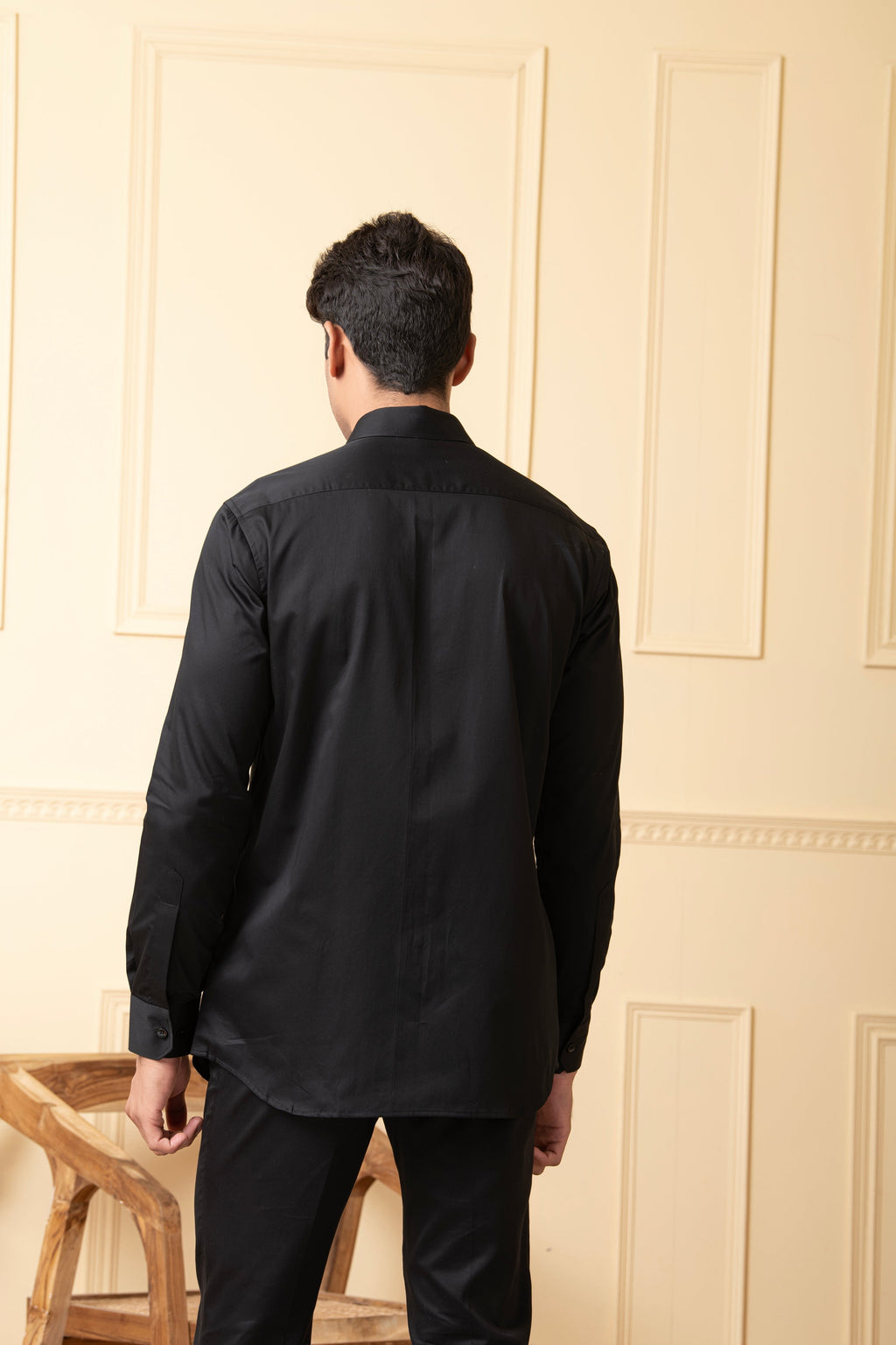 Black Shirt With Grey Patch Box by Hilo Design | Grocsy