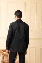 Black Shirt With Grey Patch Box by Hilo Design | Grocsy